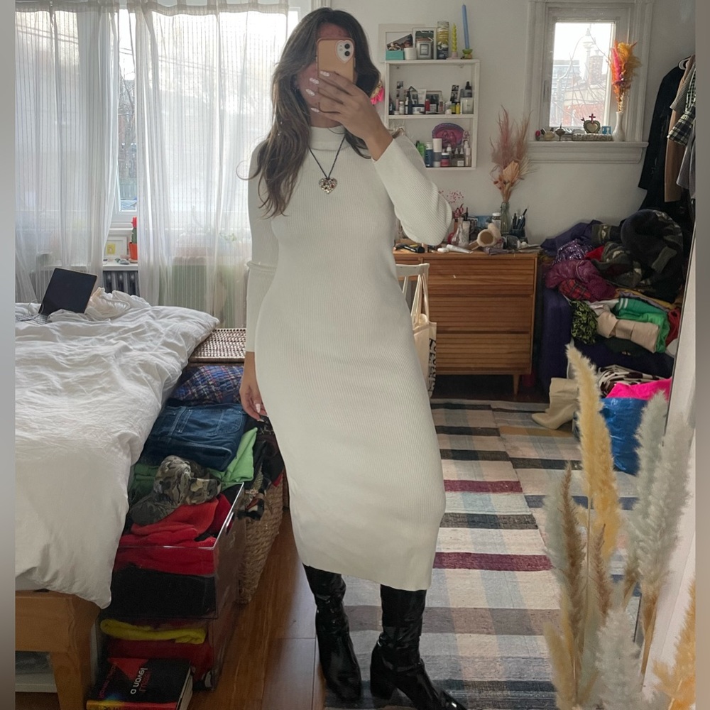 Musier Paris Backless Turtleneck Dress